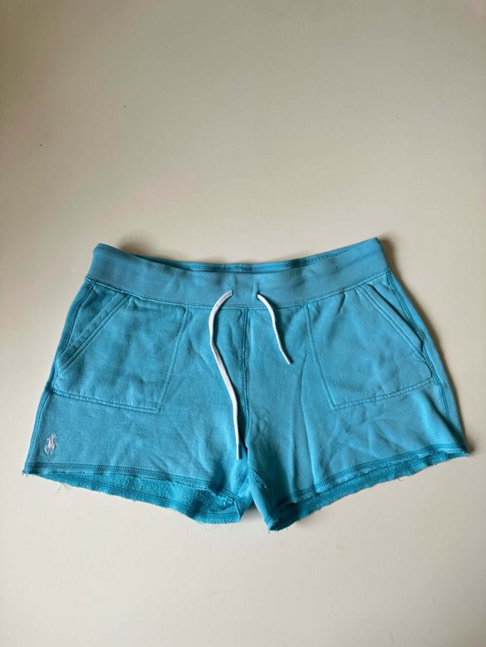 Polo Ralph Lauren Baby Blue  White Pony Womens Lounge Casual Shorts ~M